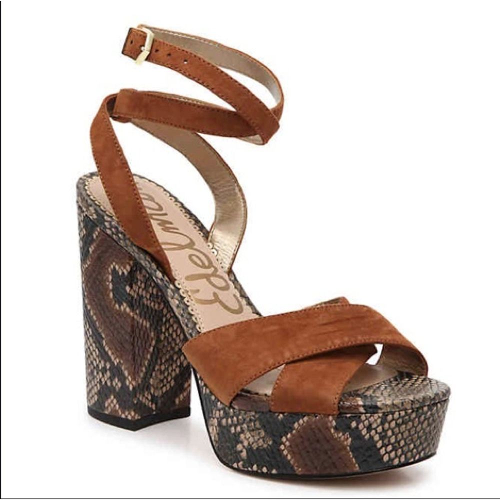 Sam Edelman Mara Snake Print suede  heels